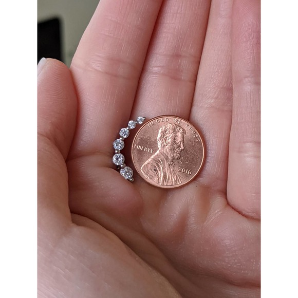 Sterling Silver and Cubic Zirconia Crawler Earrings Ear Cuffs - Picture 4 of 4